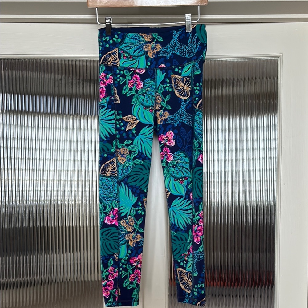 Floral Kids Leggings - Blue and Green